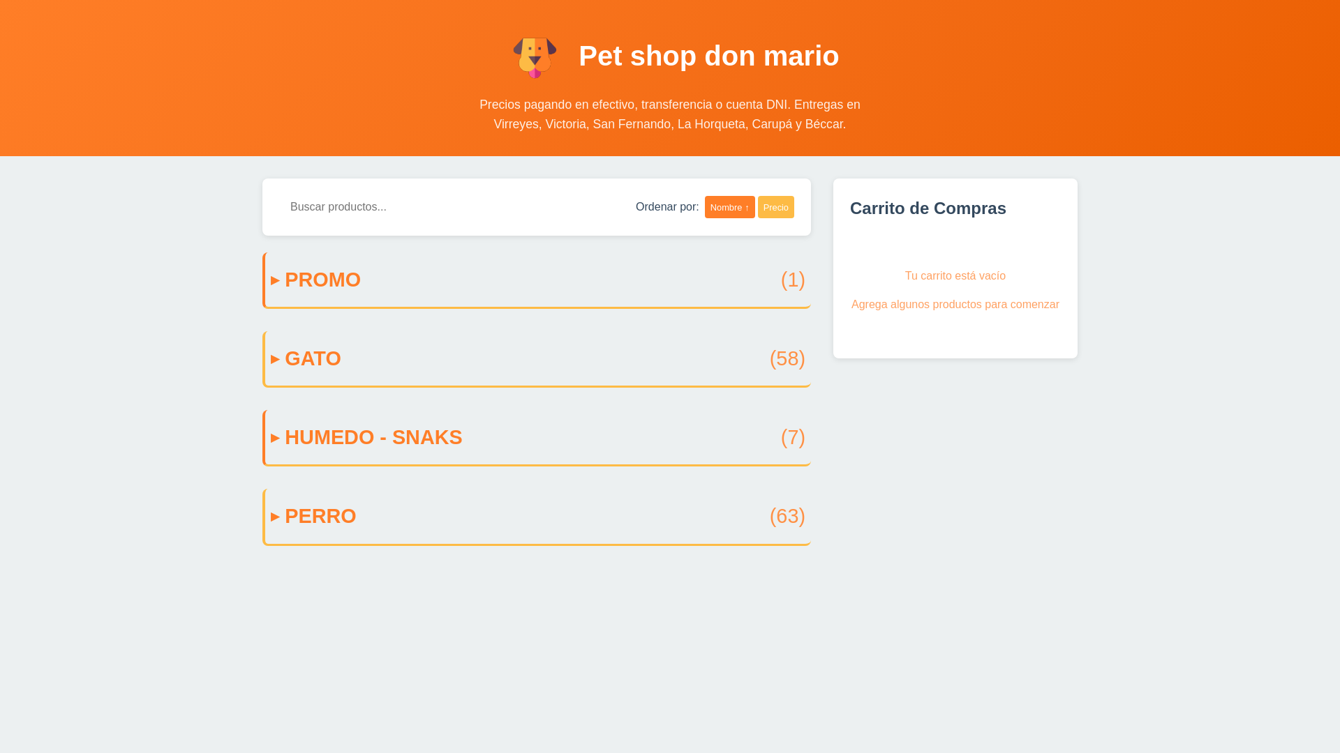 website screenshot of https://petshopdonmario.pages.dev/