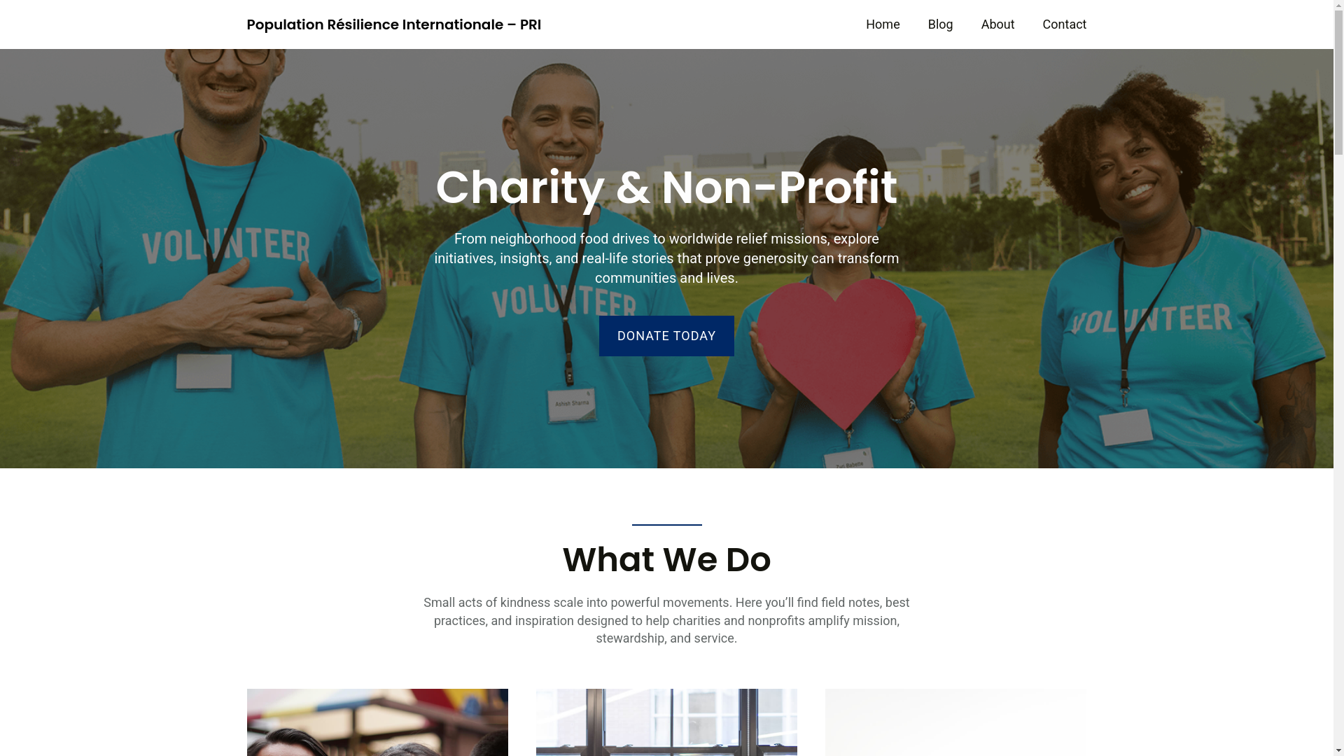 website screenshot of https://populationresilience.org/