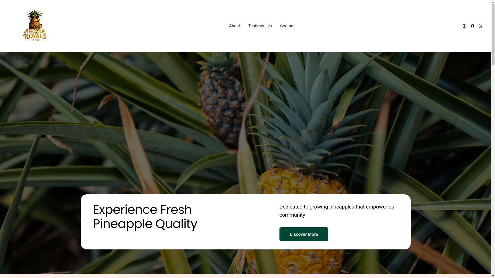 website screenshot of https://africanroyalsfarm.com/