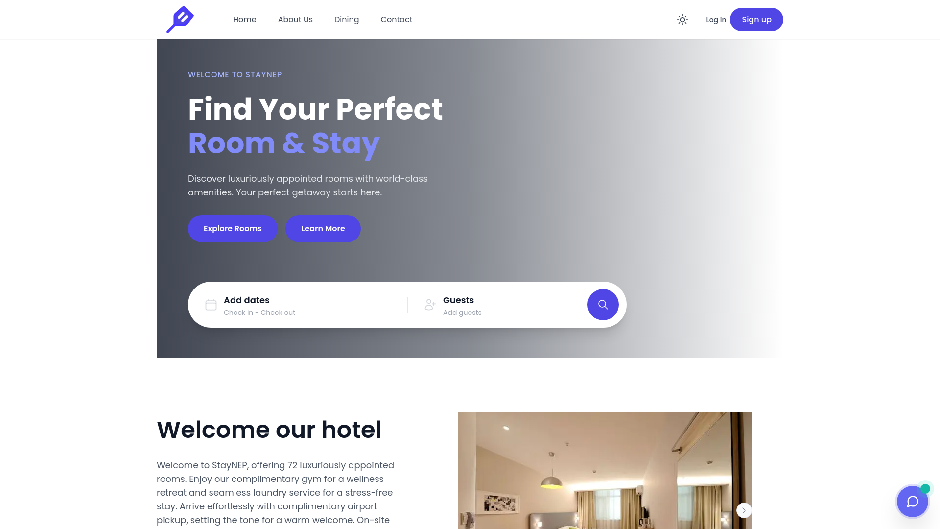 website screenshot of https://staynep.com/