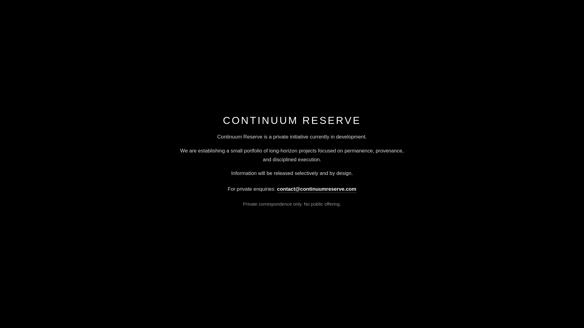 website screenshot of https://continuumreserve.com.au