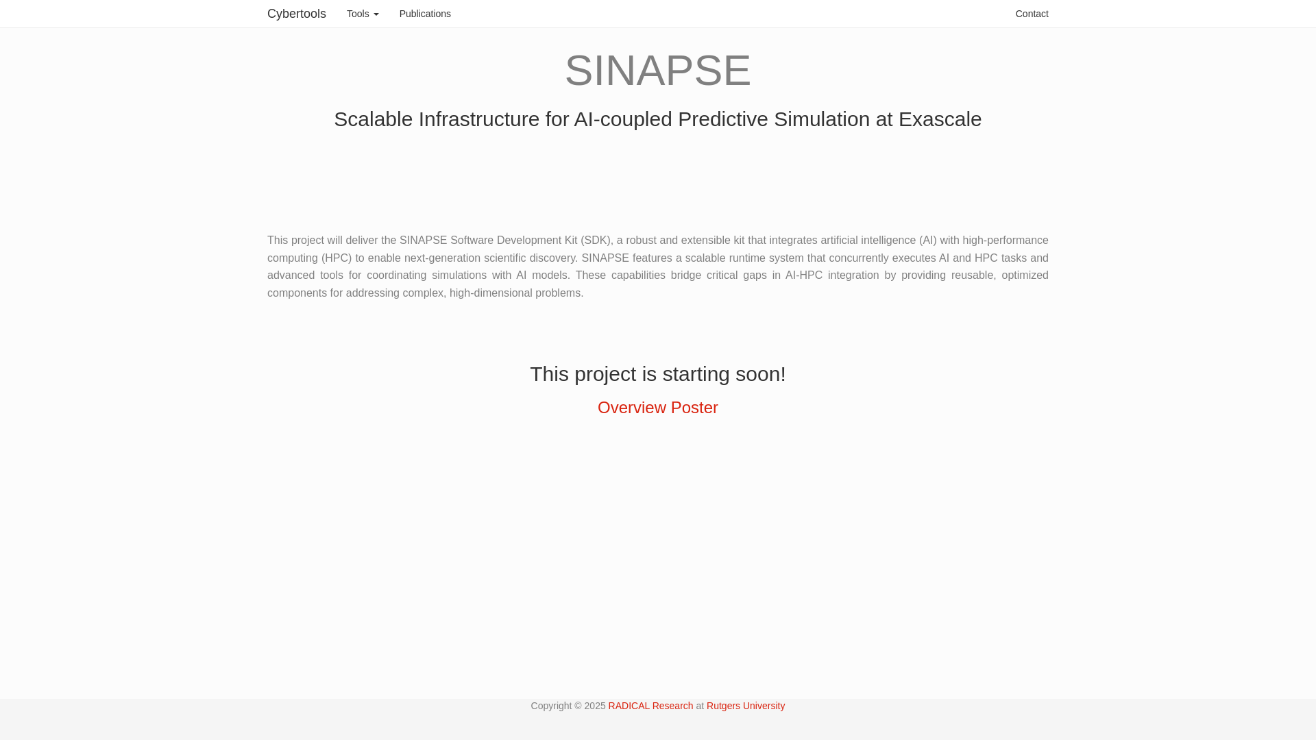 website screenshot of https://project-sinapse.org/