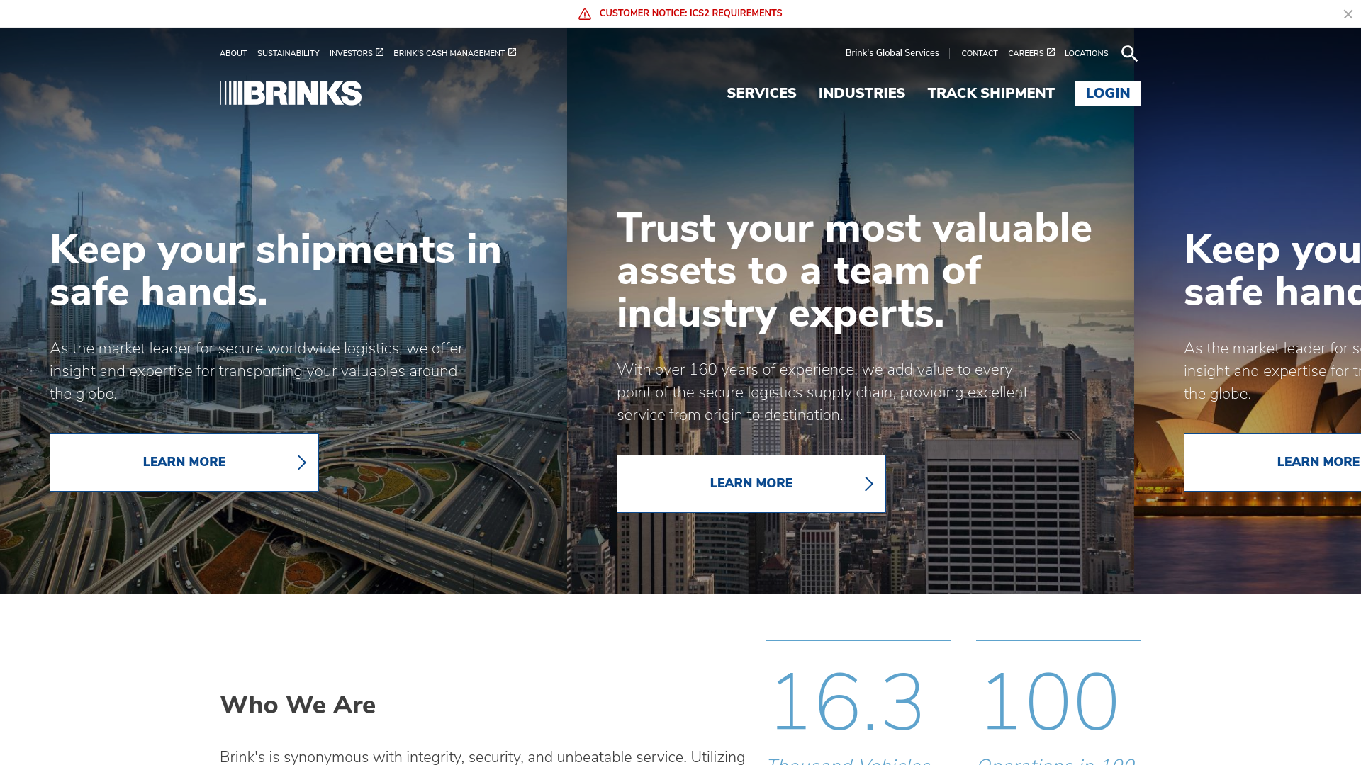 website screenshot of https://swedenbrinksglobals.com