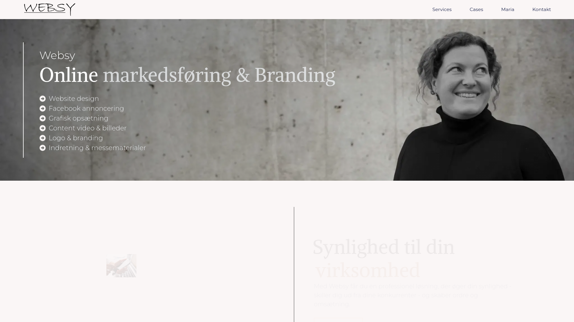 website screenshot of https://websy.dk/