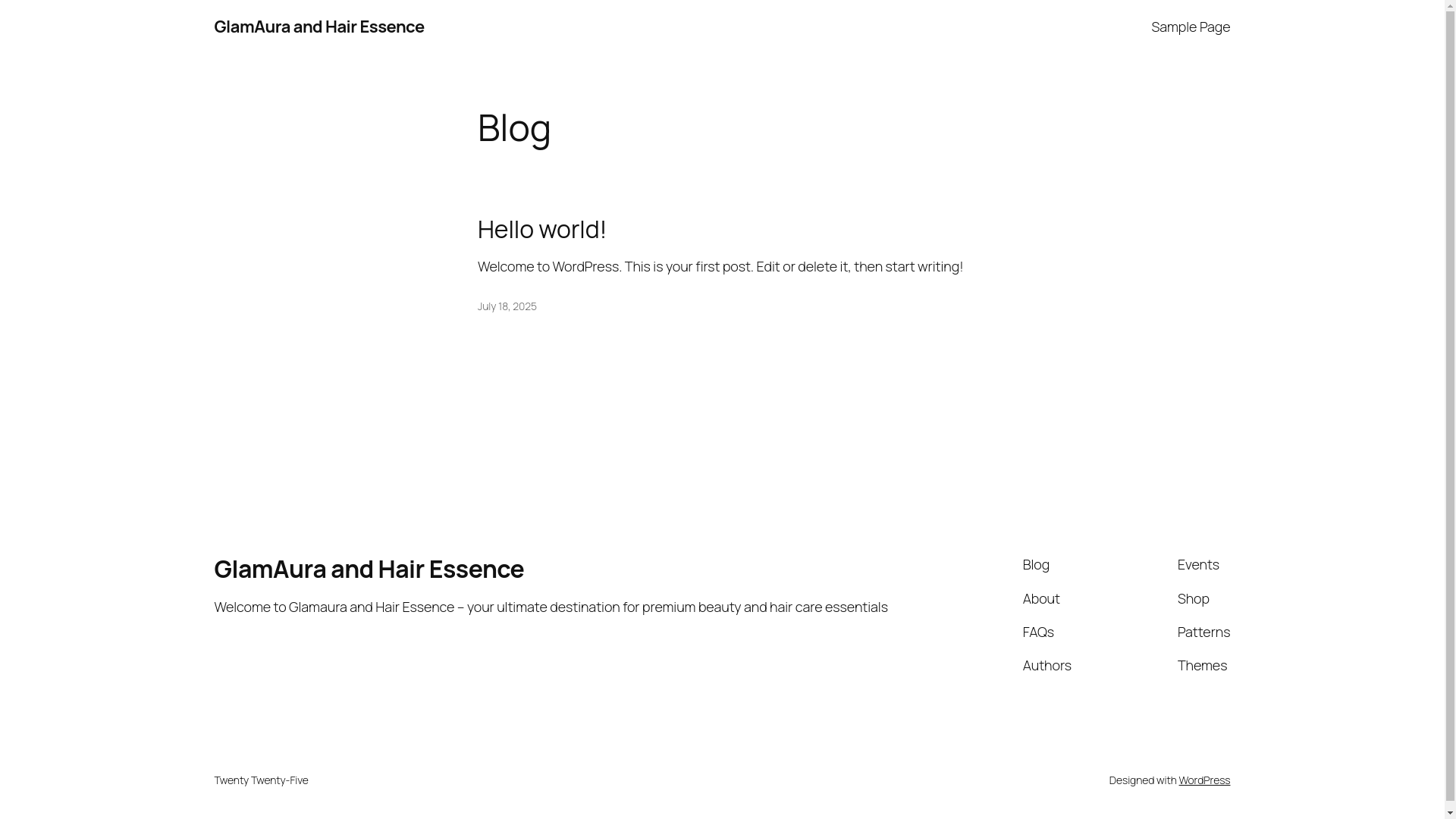 website screenshot of https://glamaurarandhairessence.com/