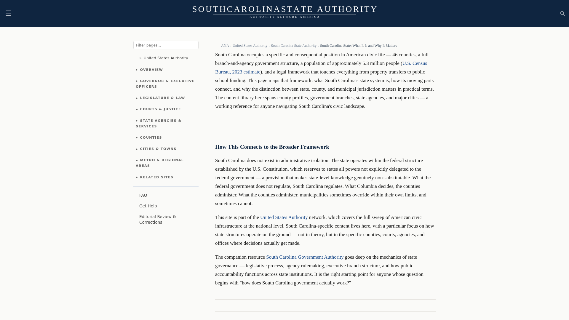 website screenshot of https://southcarolinastateauthority.com/