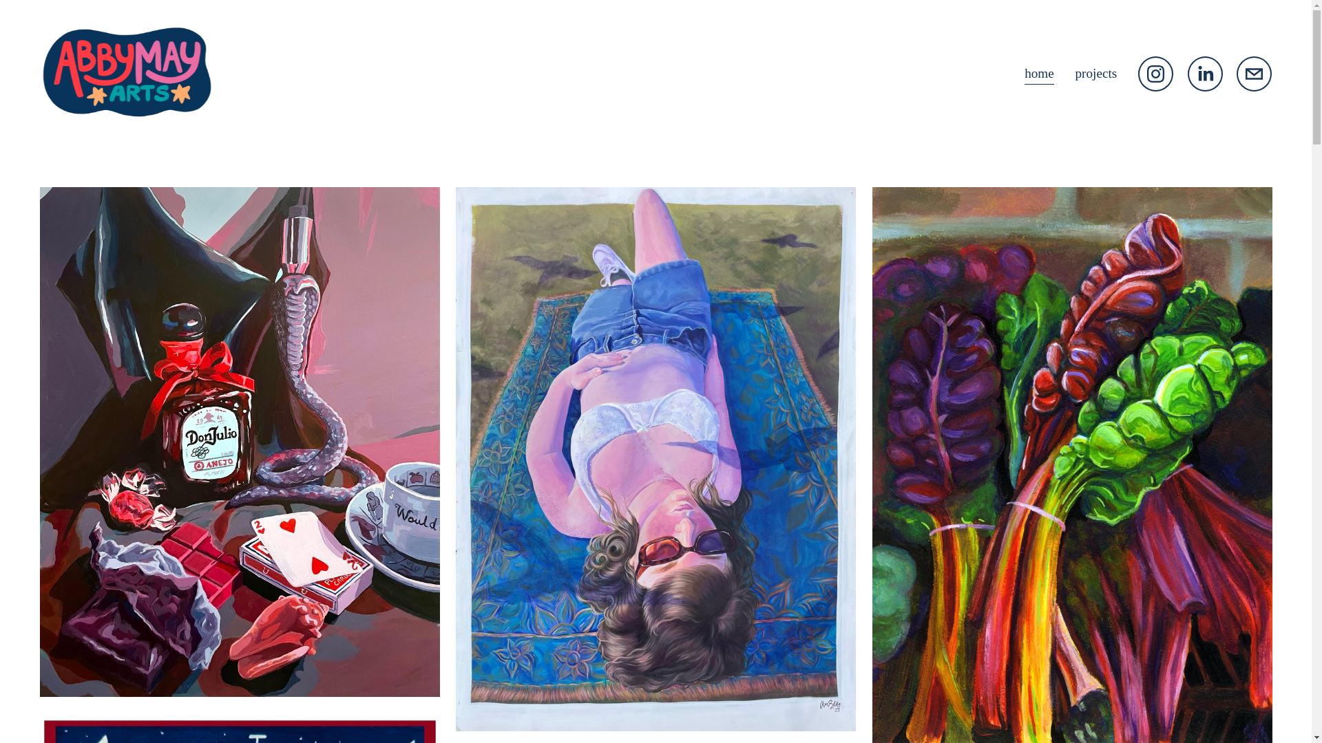 website screenshot of https://abbymayarts.com/