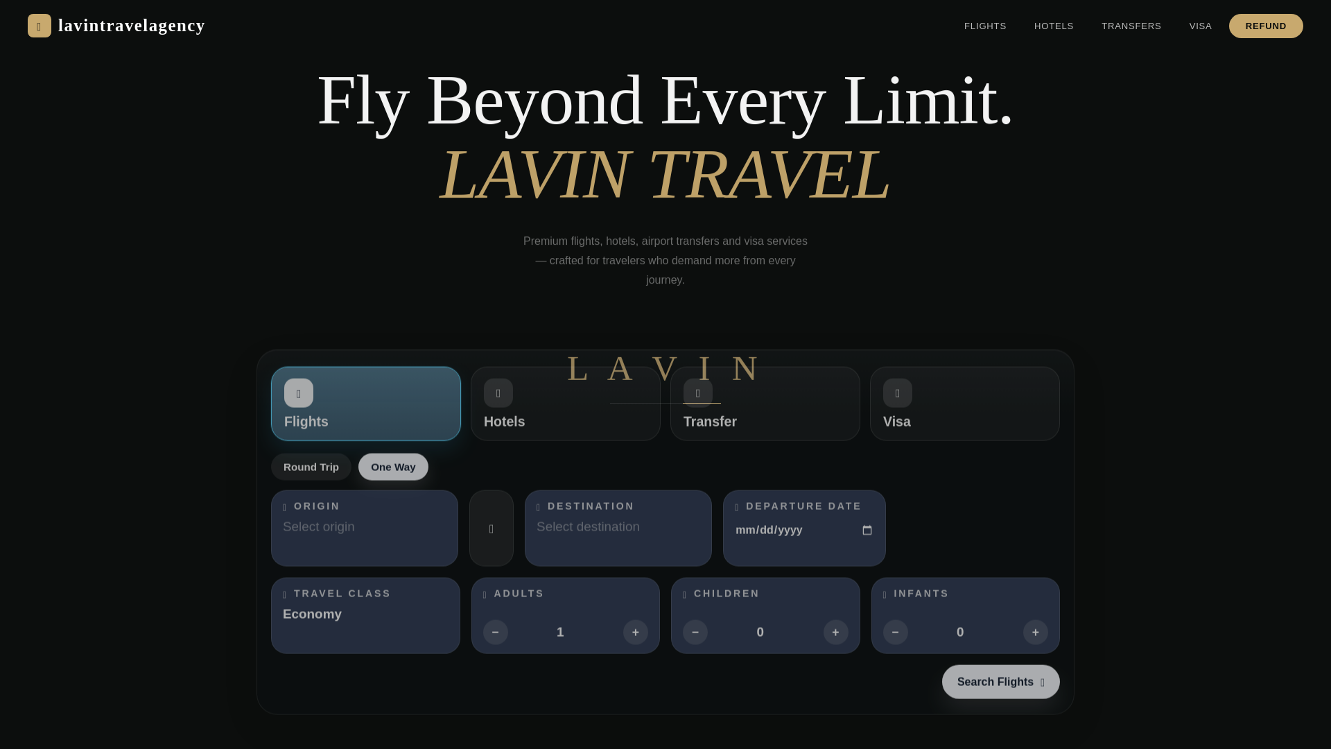 website screenshot of https://lavintravelagency.com/