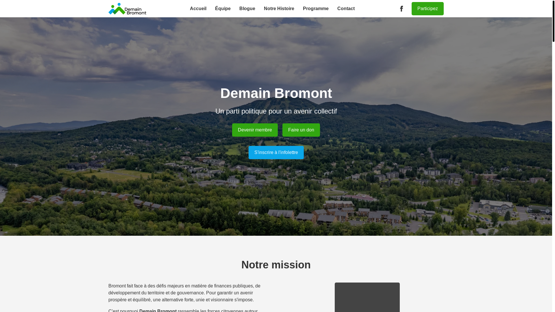 website screenshot of https://demain-bromont.pages.dev/