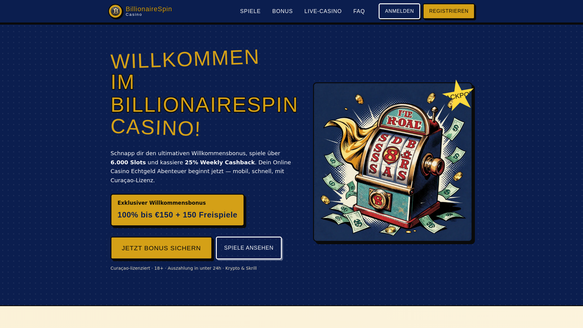 website screenshot of https://billionairespin-casino-bonus.net/