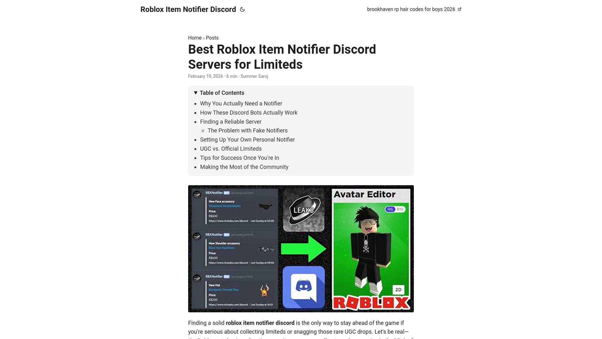 website screenshot of https://roblox-item-notifier-discord.pages.dev/