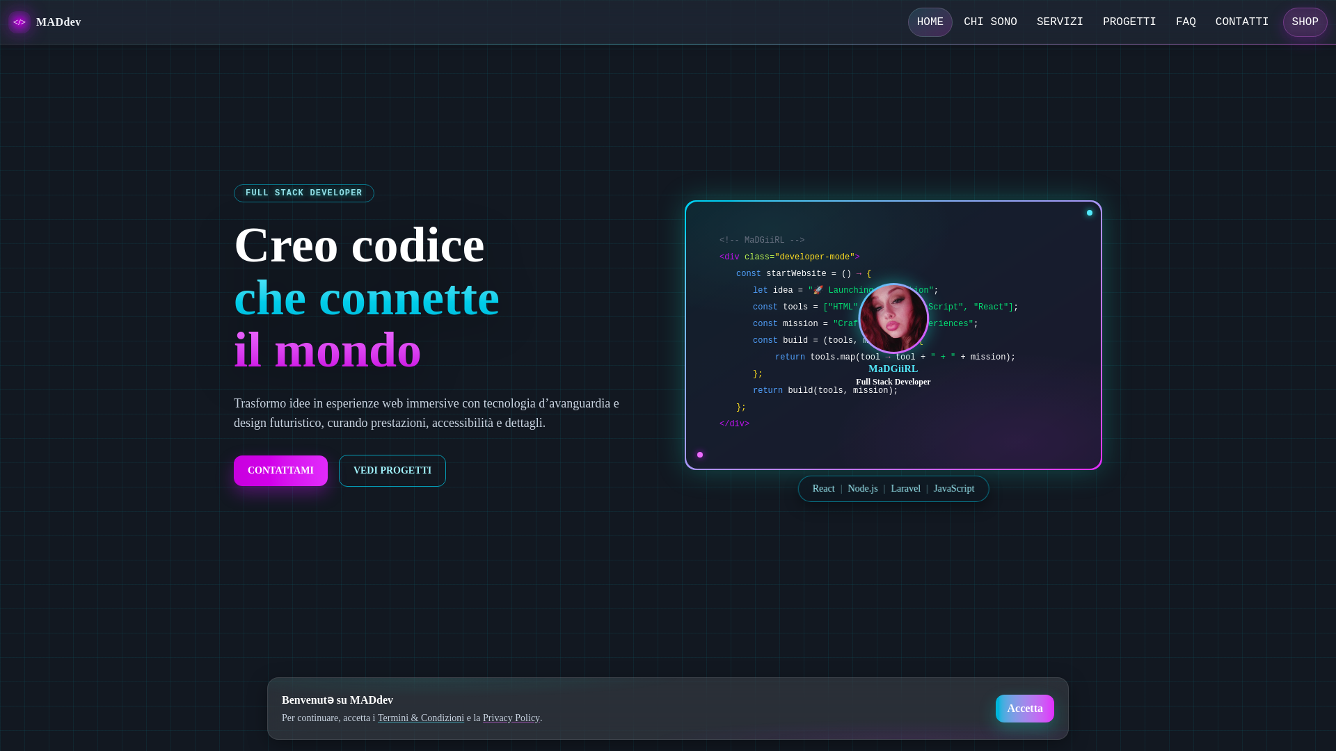 website screenshot of https://sofiavidotto.dev/