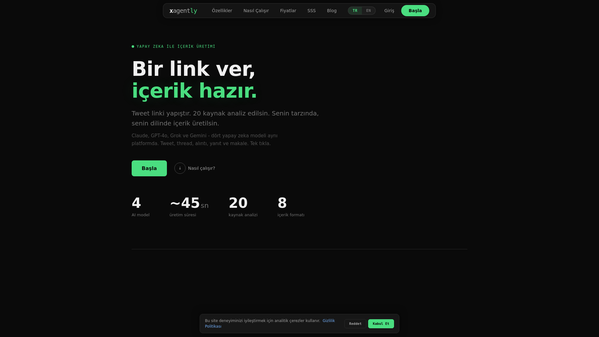 website screenshot of https://xagently.com