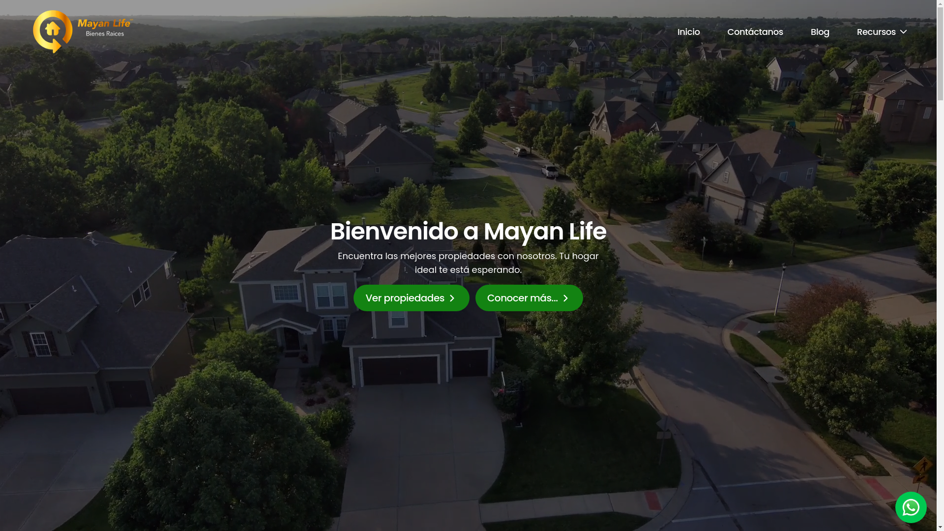 website screenshot of https://mayanlifeyucatan.com/