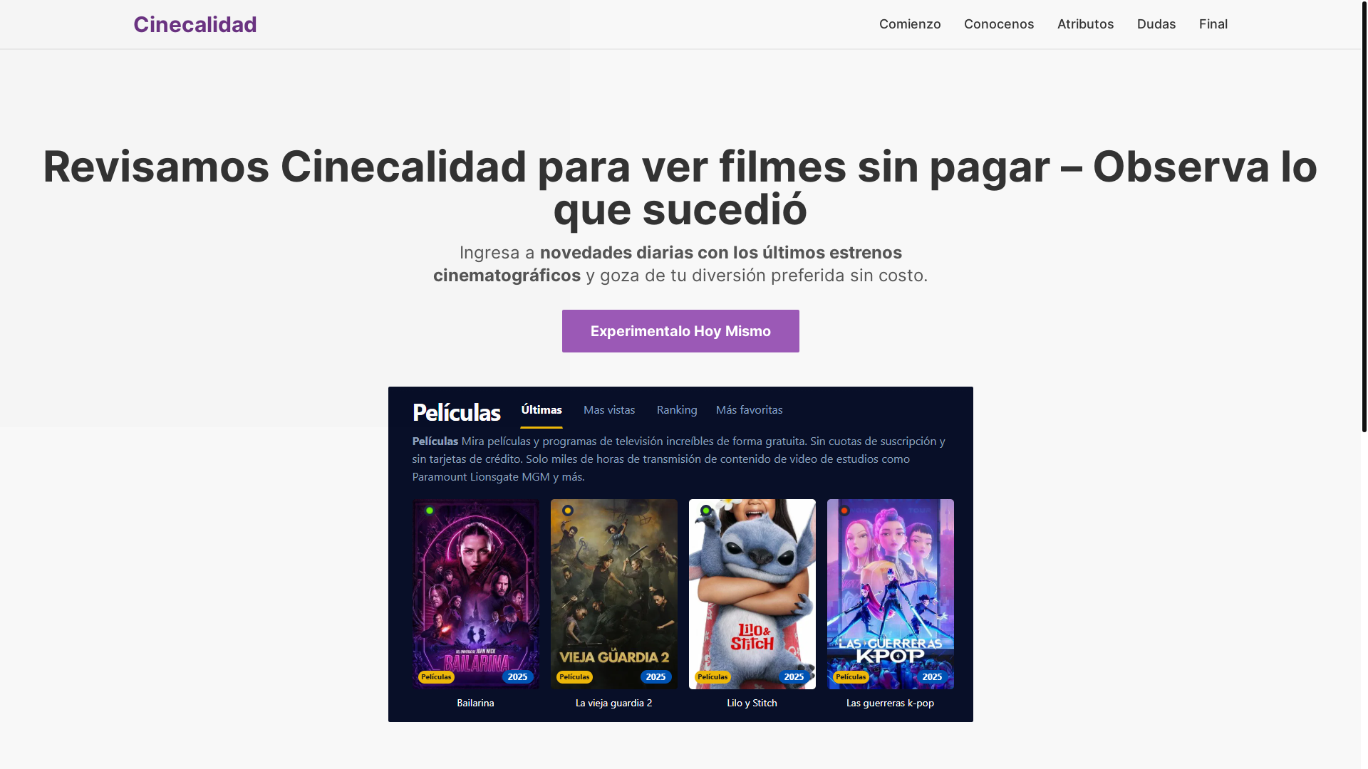 website screenshot of https://cinecalidad-0twx.pages.dev/