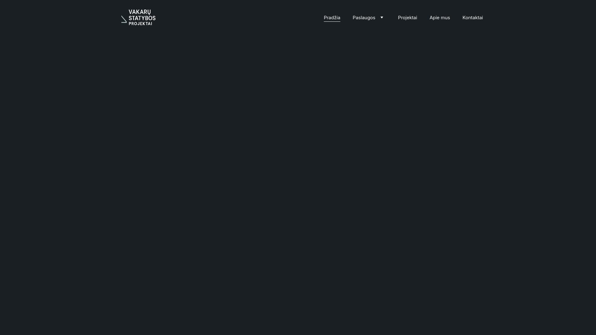 website screenshot of https://vsprojektai.lt/