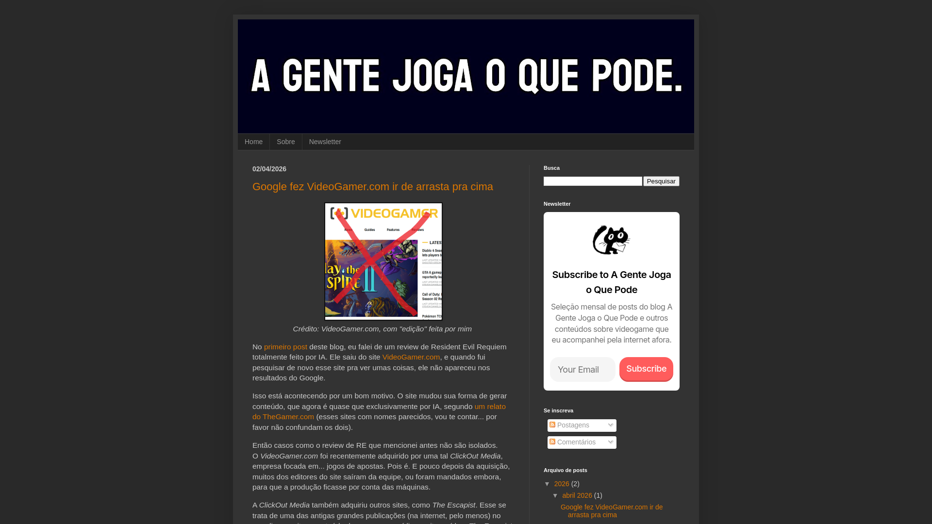 website screenshot of https://agentejogaoquepode.com.br