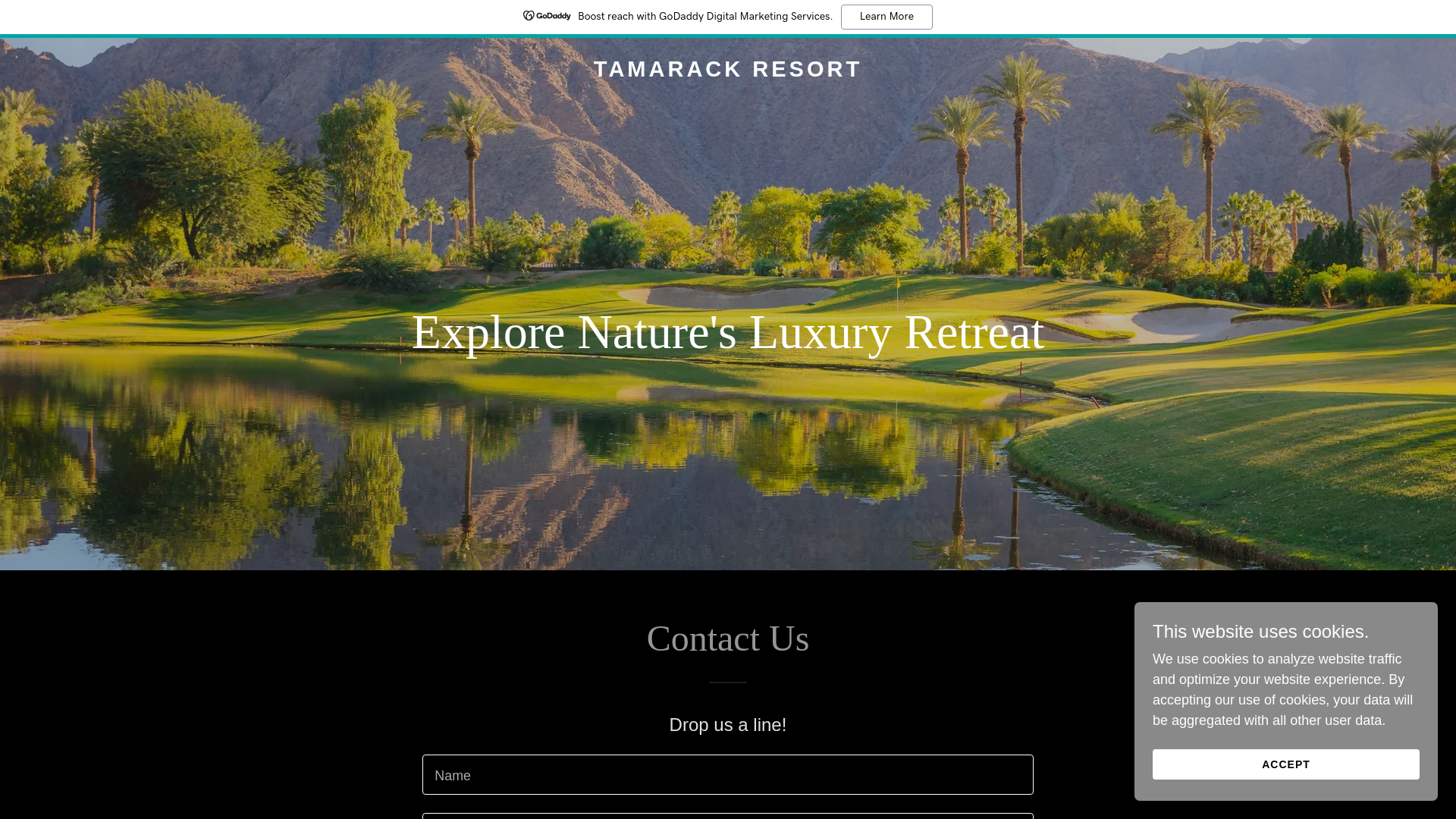 website screenshot of https://tamarackresortdashboard.com/