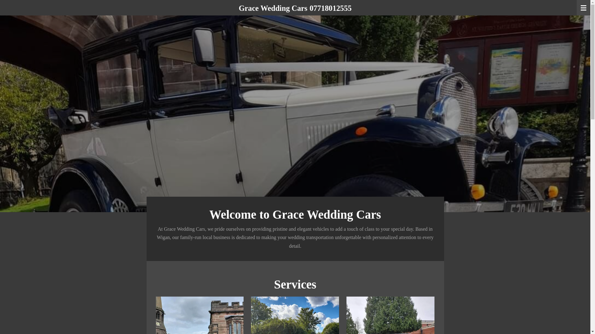 website screenshot of https://graceweddingcars.com/