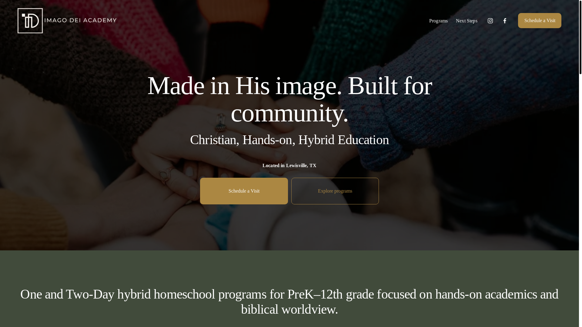 website screenshot of https://imagodeiacademync.com/
