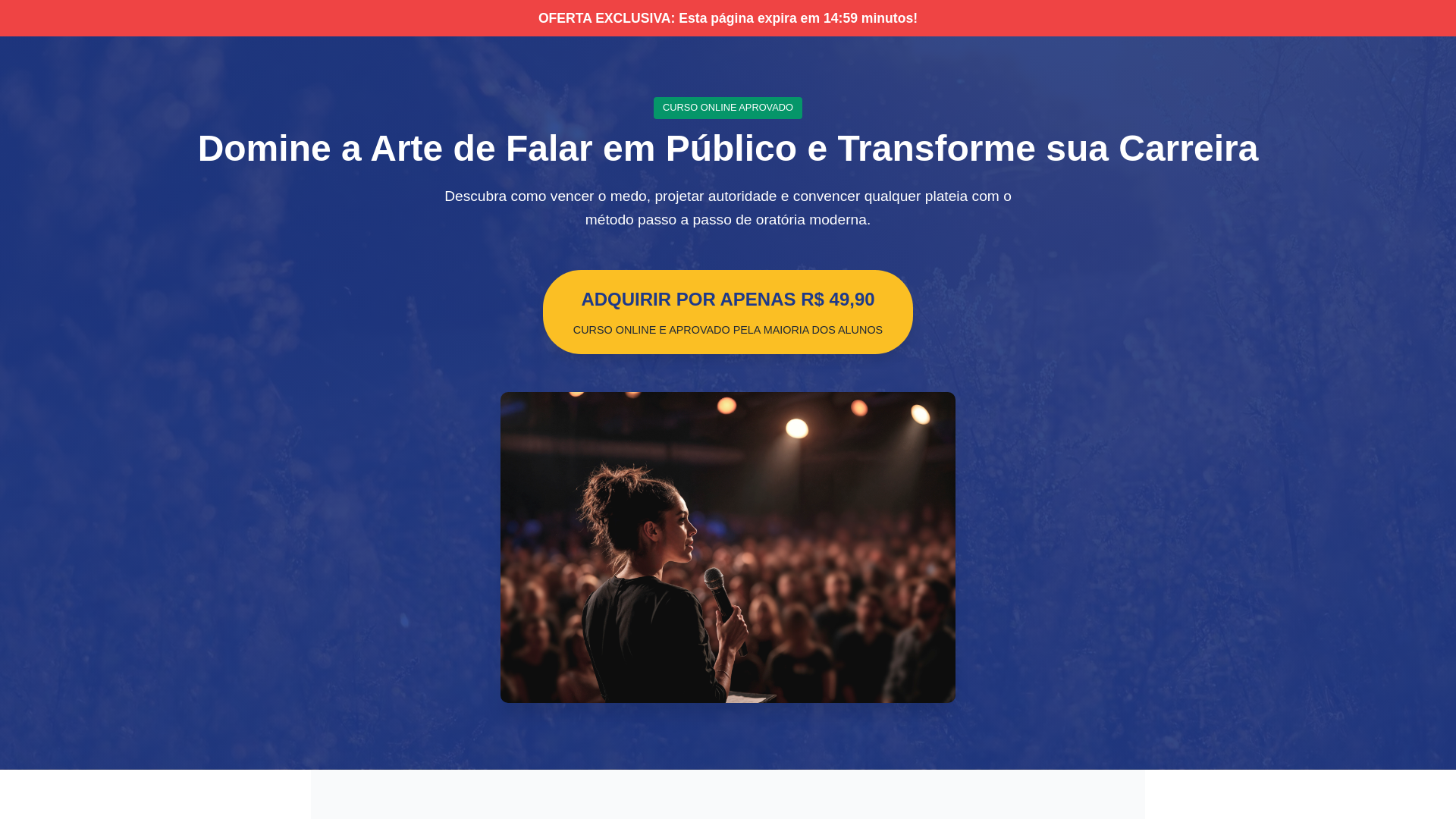 website screenshot of https://oratoriapaginadevendas.pages.dev/