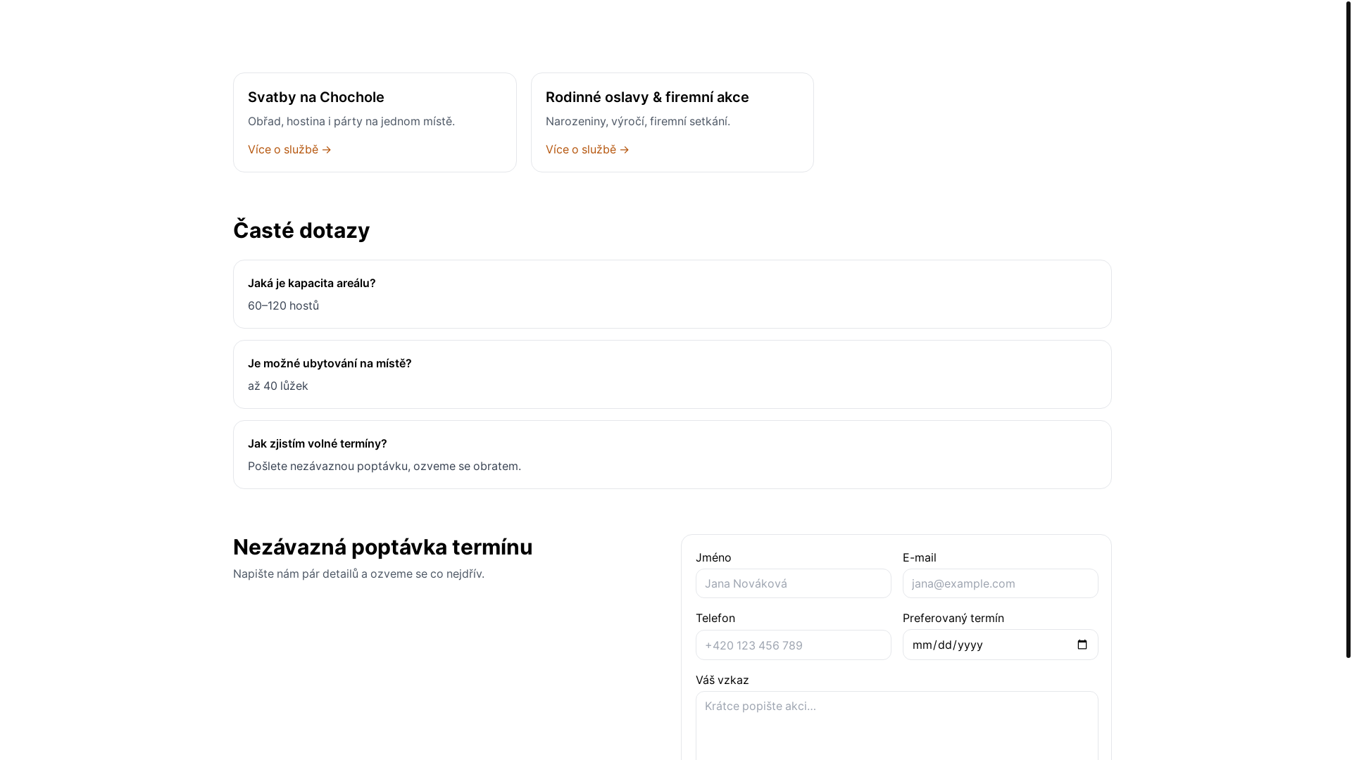 website screenshot of https://chocholzadverice.pages.dev/