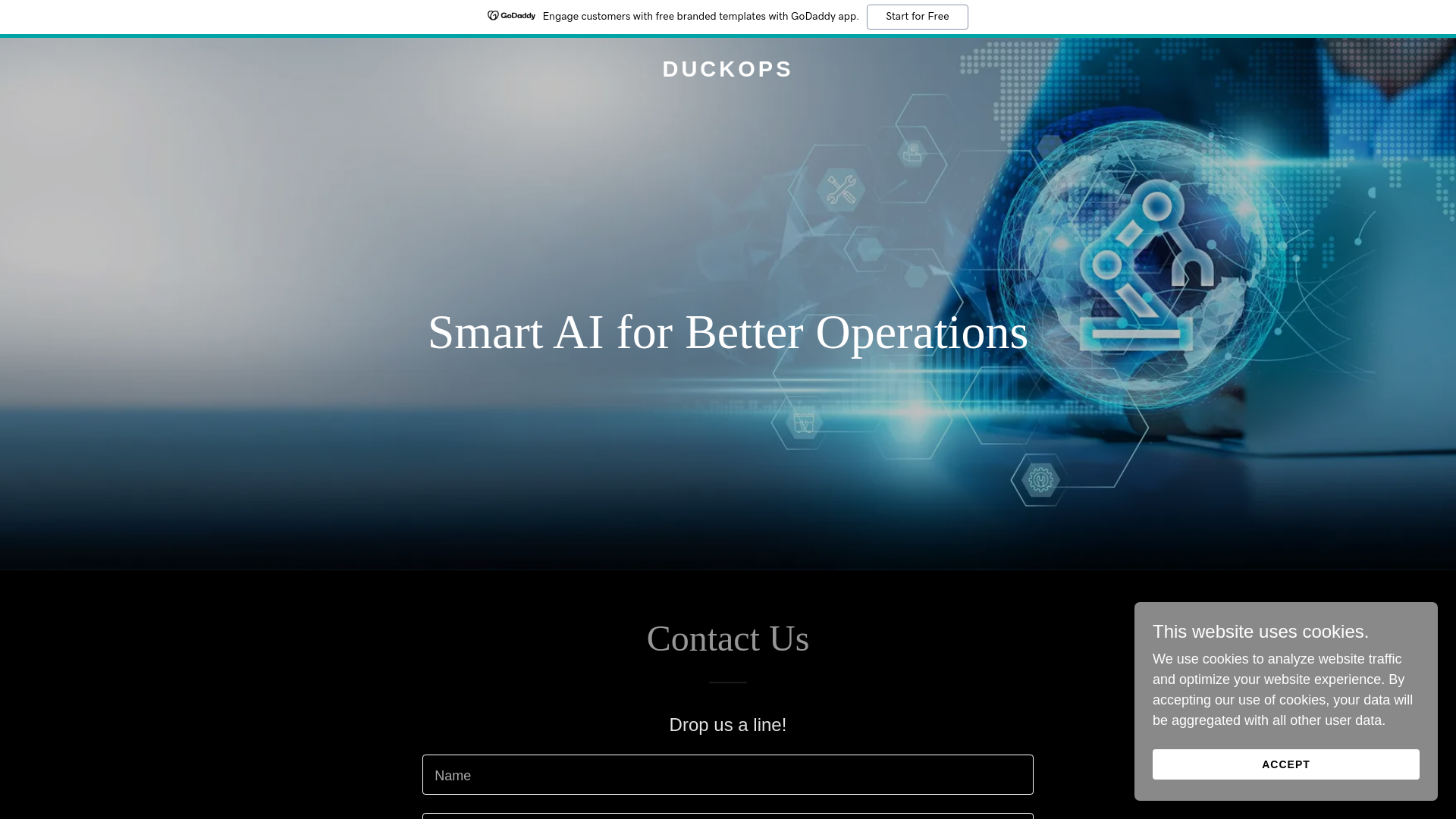 website screenshot of https://duckops.ai/