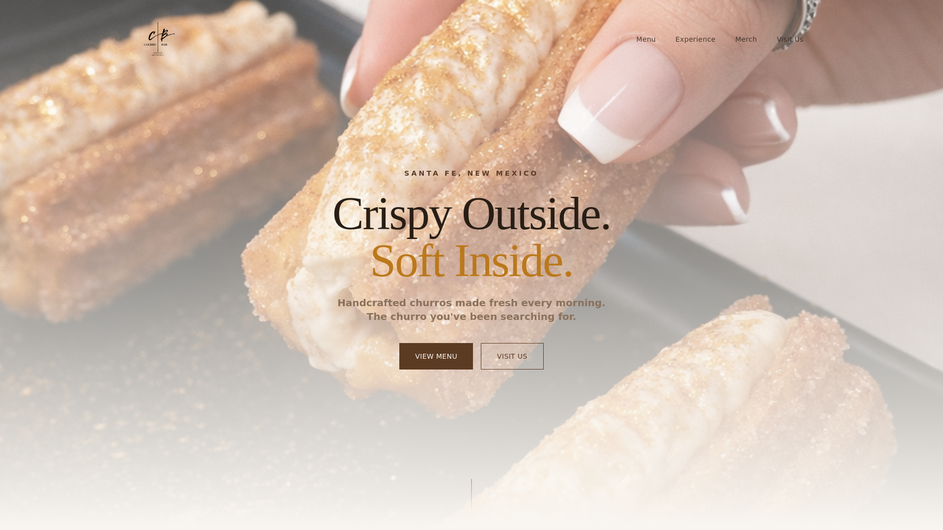 website screenshot of https://churrobarnm.com/