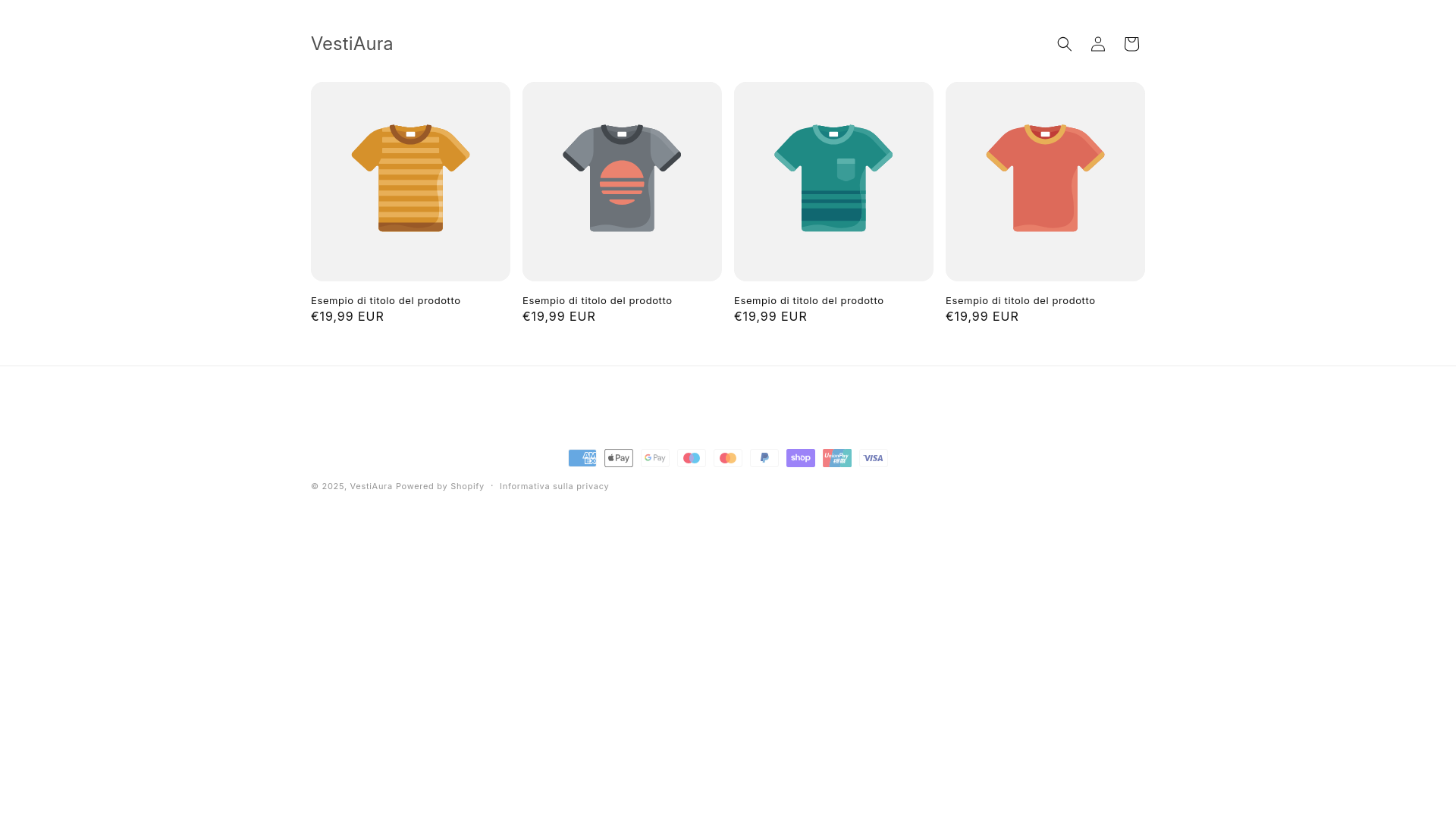 website screenshot of https://vestiaura.com/