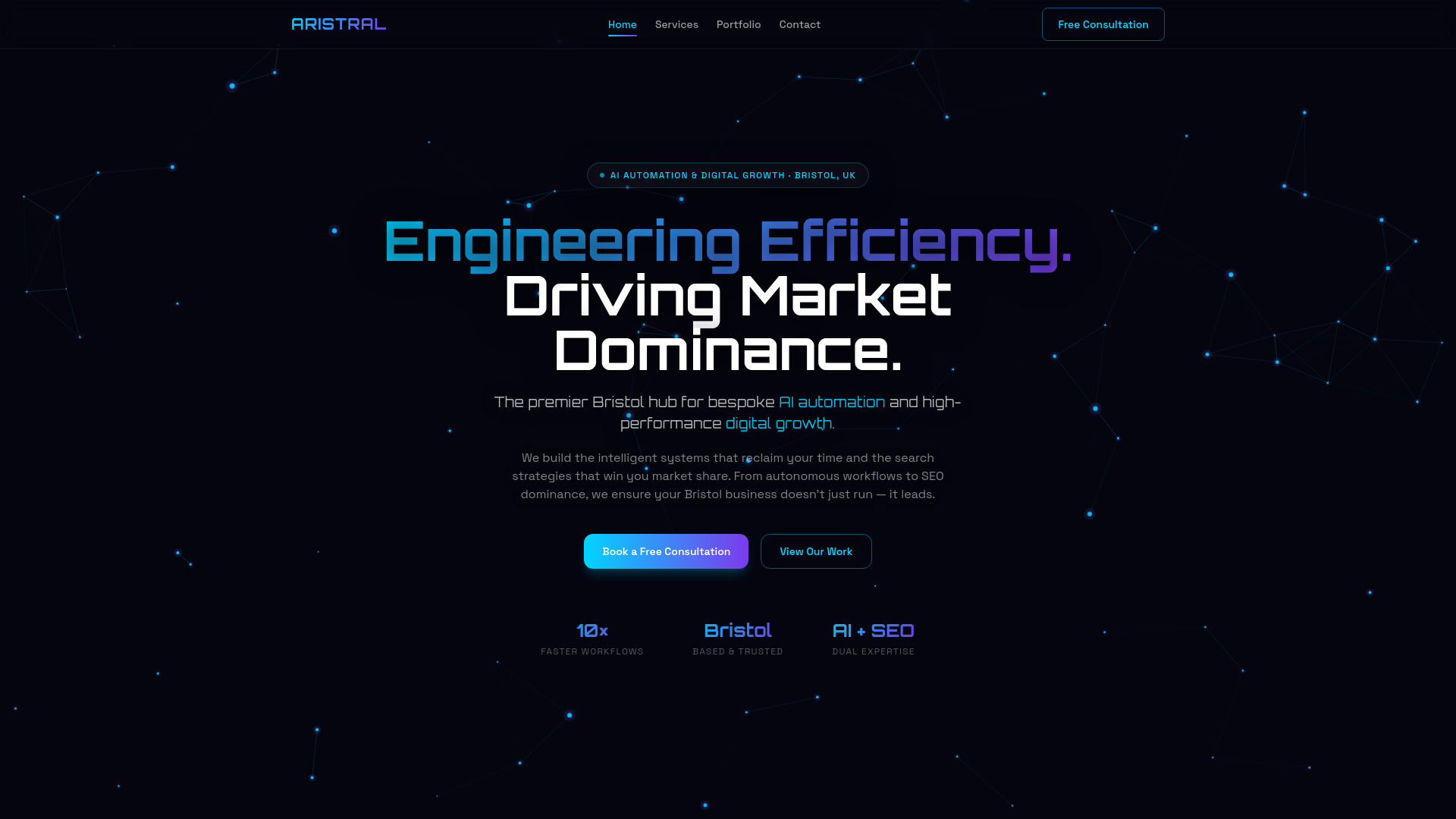 website screenshot of https://aristral.com/