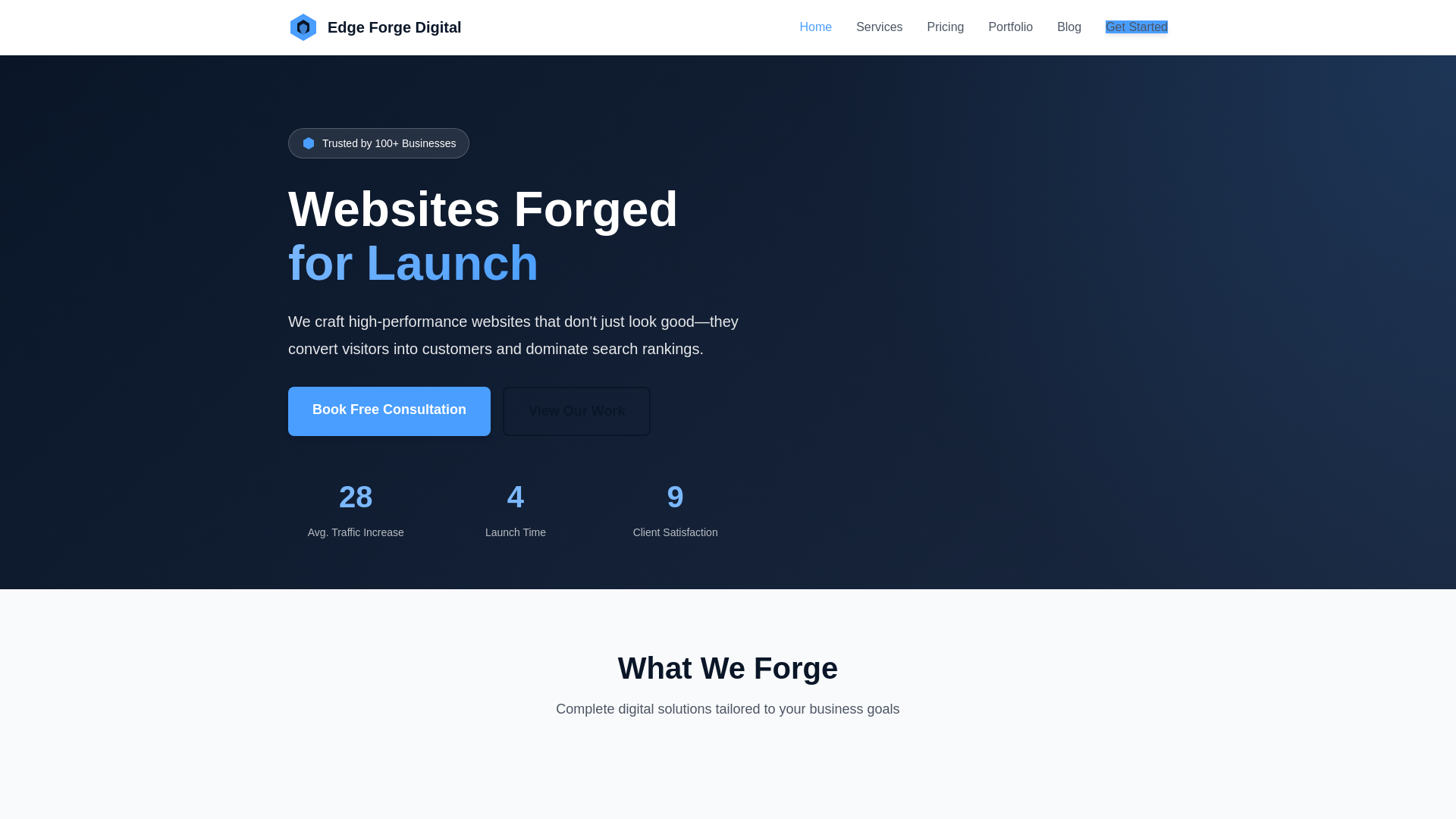 website screenshot of https://edge-forge-digital.pages.dev/