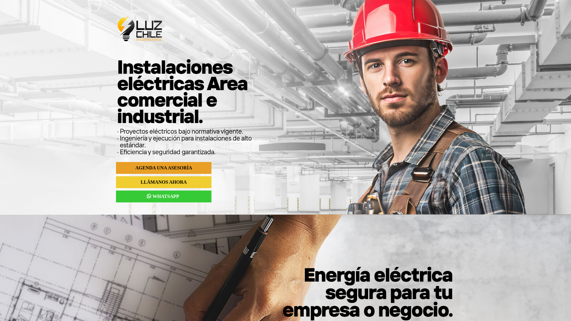 website screenshot of https://trabajoselectricos.cl