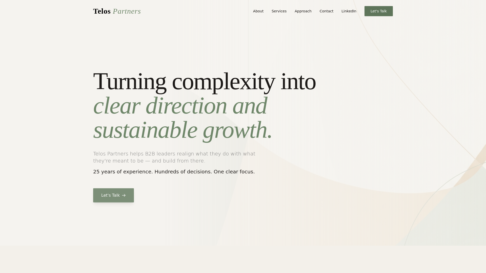 website screenshot of https://telospartners.be/