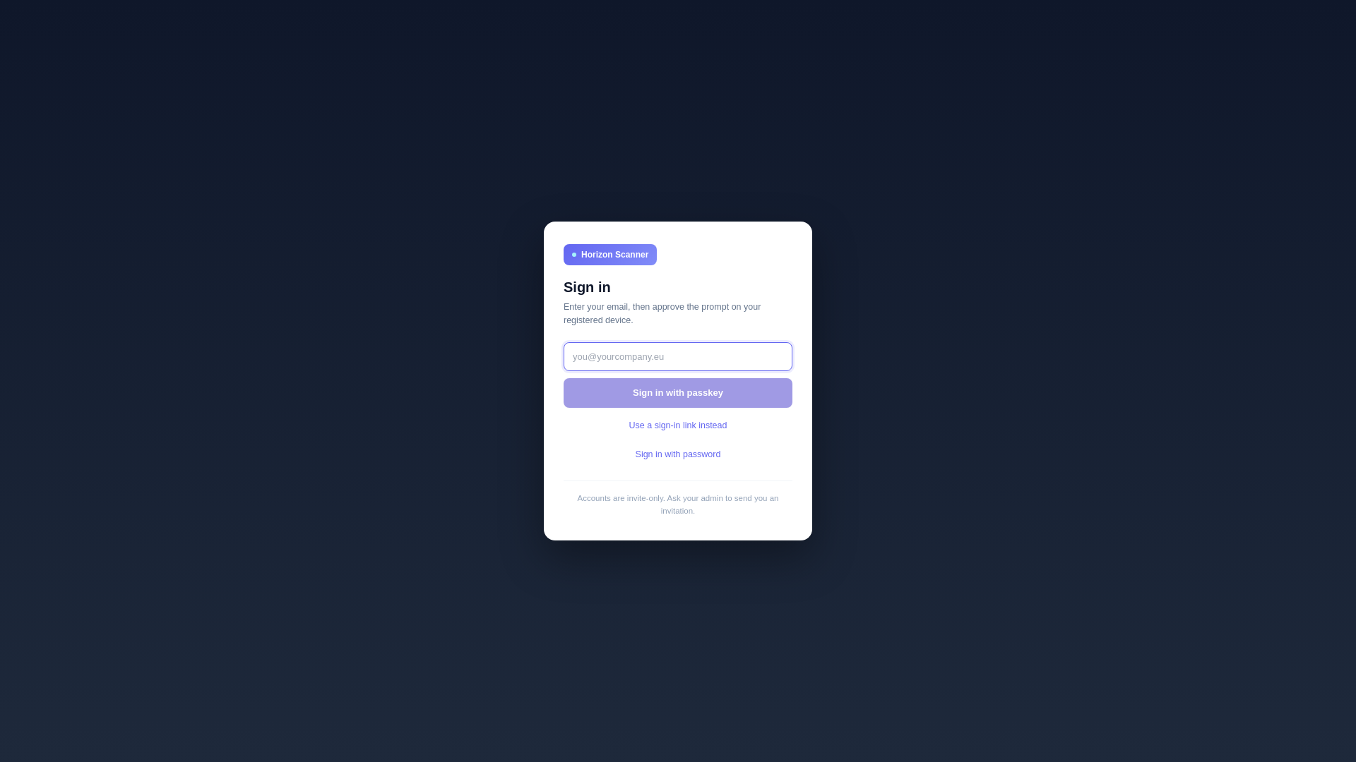 website screenshot of https://horizon-scanner.com/
