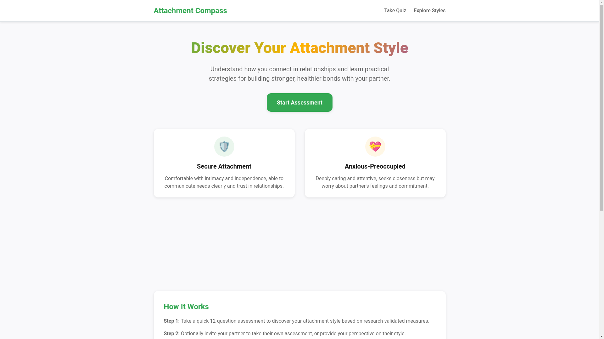website screenshot of https://attachment-compass.pages.dev/
