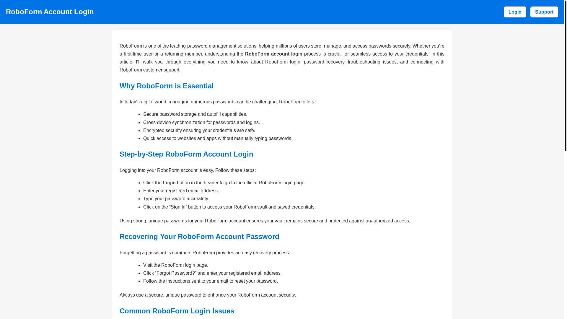 website screenshot of https://roboform-account-log.pages.dev/