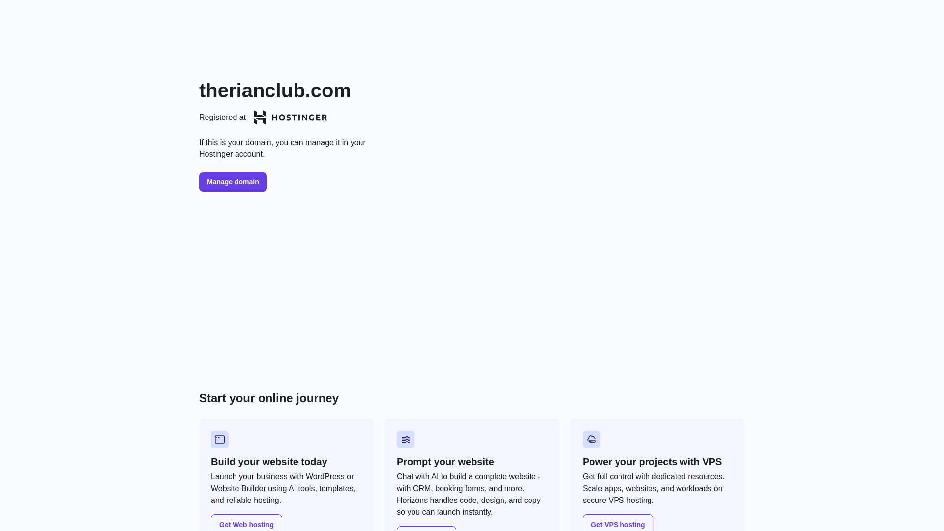 website screenshot of https://therianclub.com/