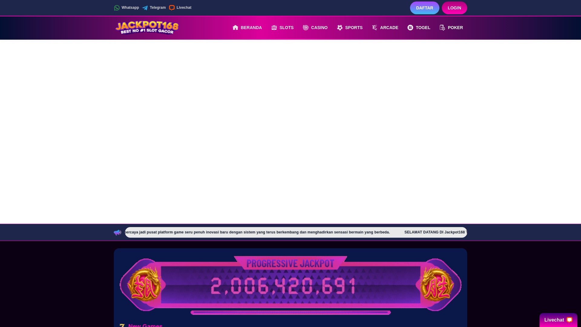website screenshot of https://jackpot168terpercaya.com