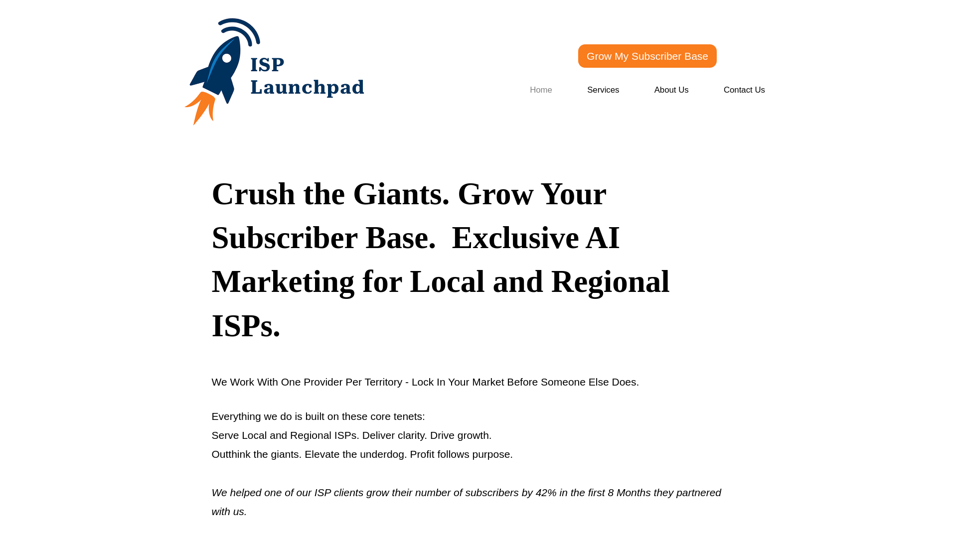 website screenshot of https://isplaunchpad.com