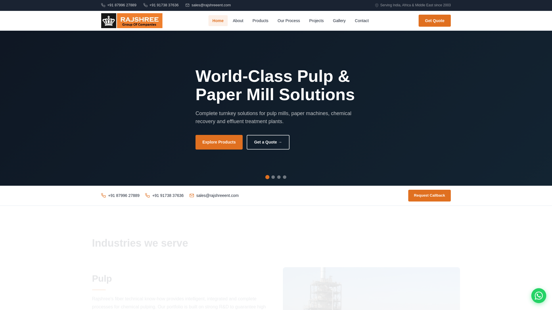 website screenshot of https://papermachinery.pages.dev/