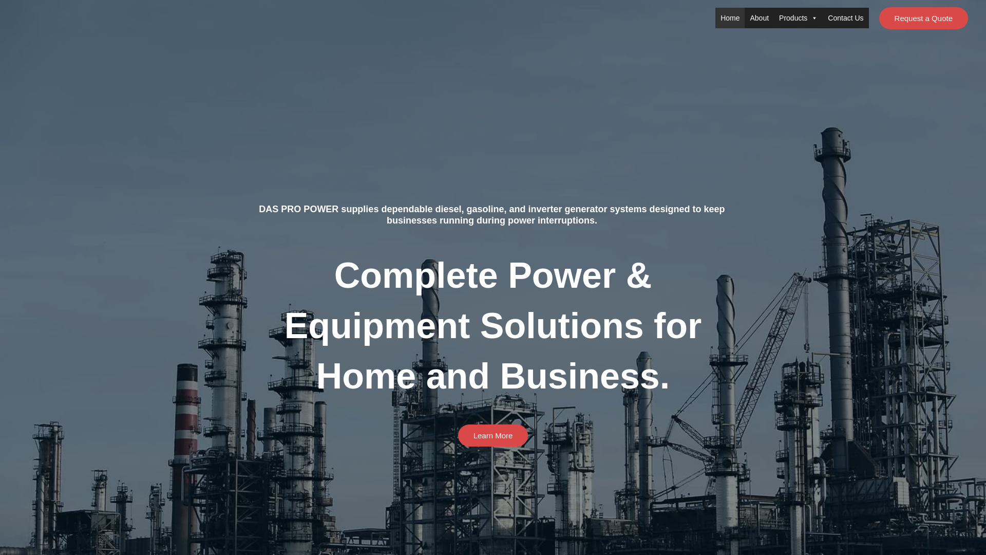 website screenshot of https://daspropower.com.ph/