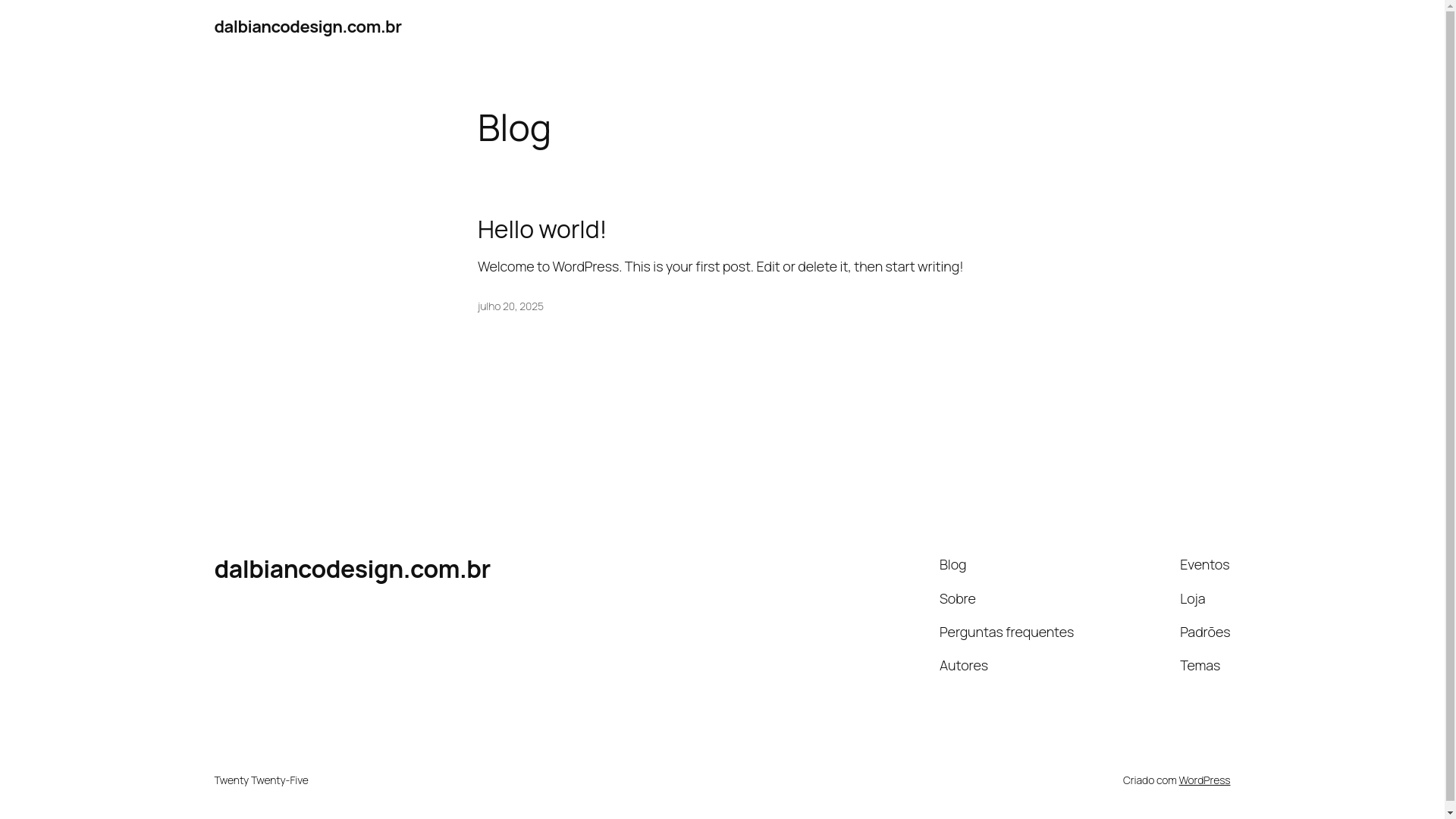 website screenshot of https://dalbiancodesign.com.br/
