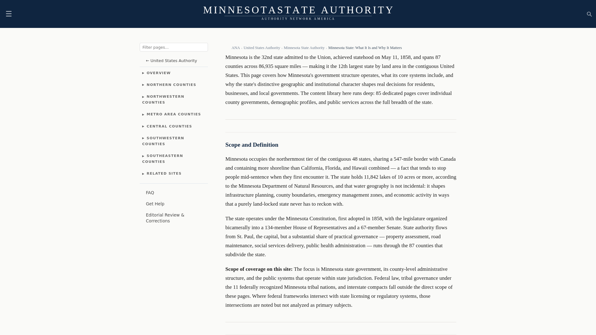 website screenshot of https://minnesotastateauthority.com/