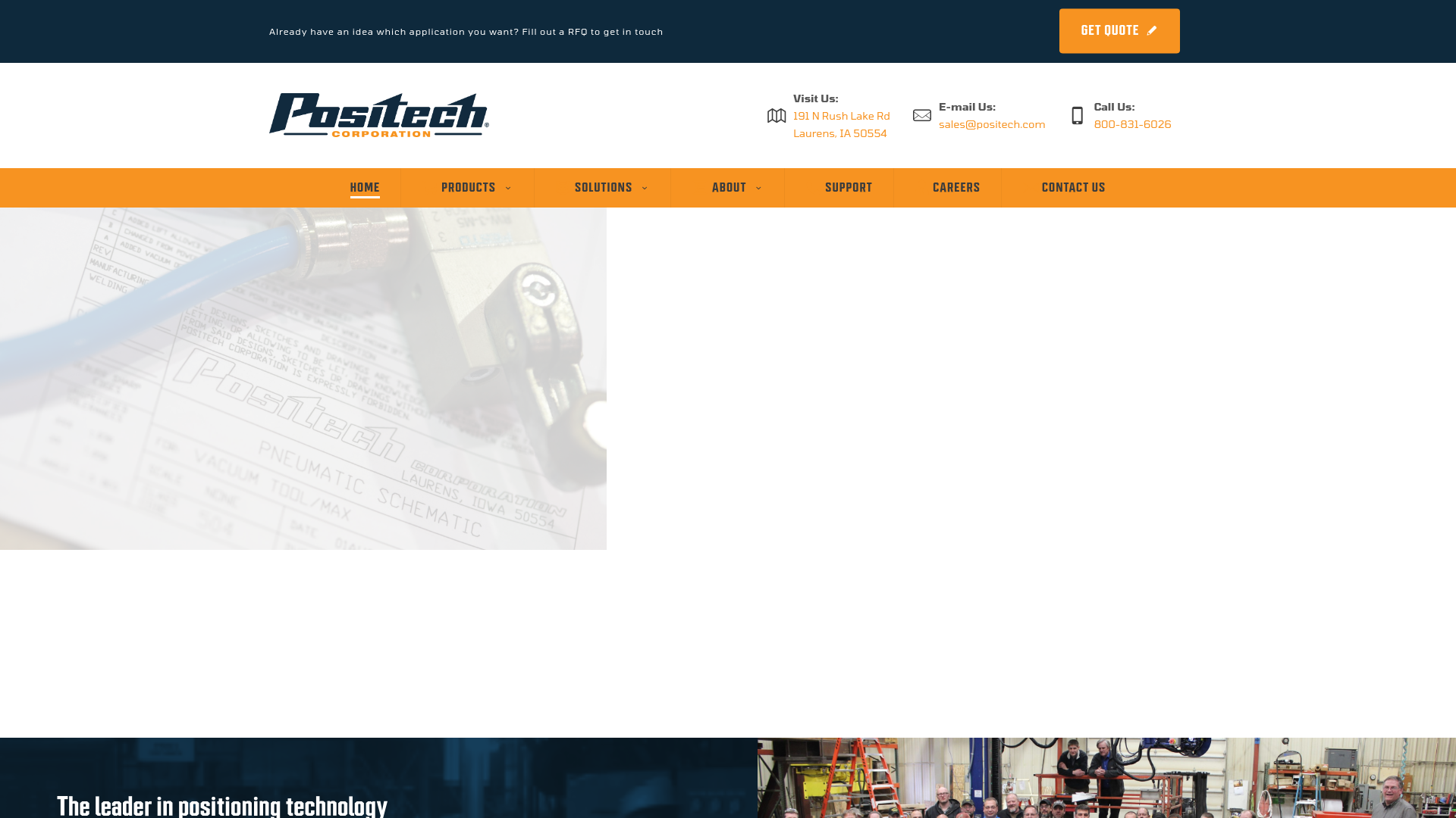 website screenshot of https://positech.us/