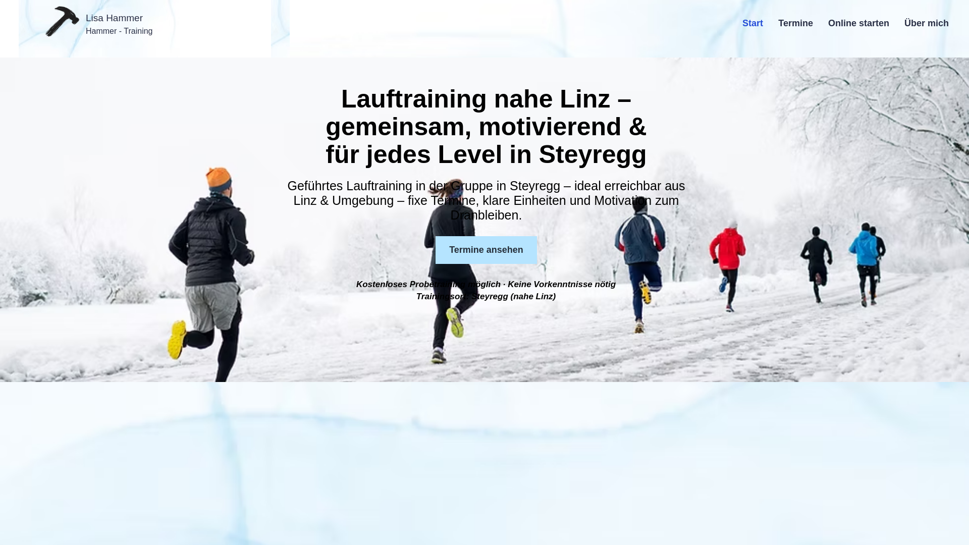 website screenshot of https://hammertraining.at/