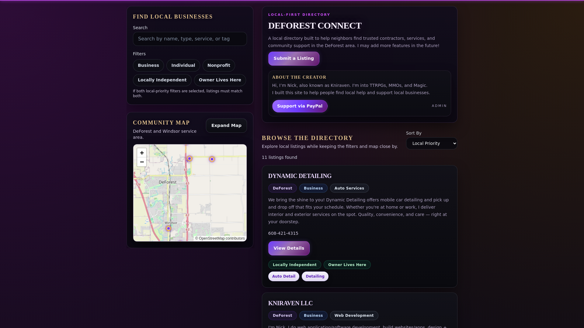 website screenshot of https://deforestconnect.com
