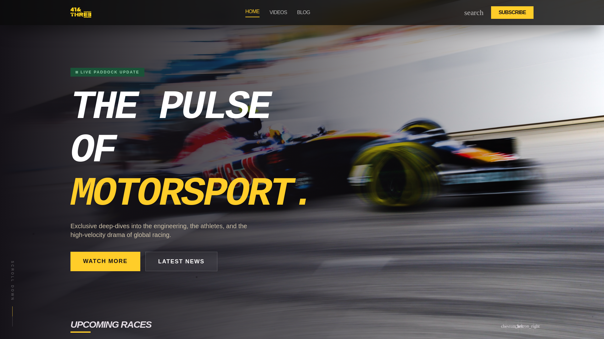 website screenshot of https://41andthree.com/