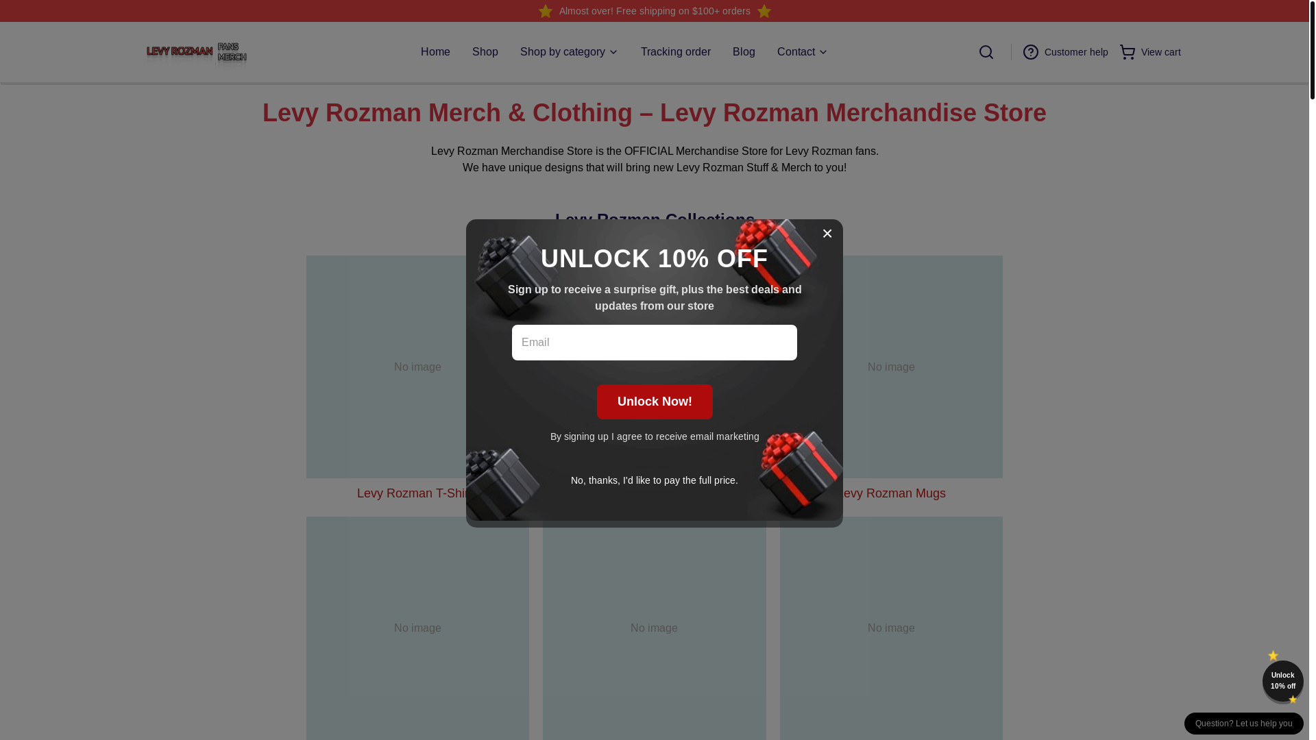 website screenshot of https://levyrozmanmerch.shop/