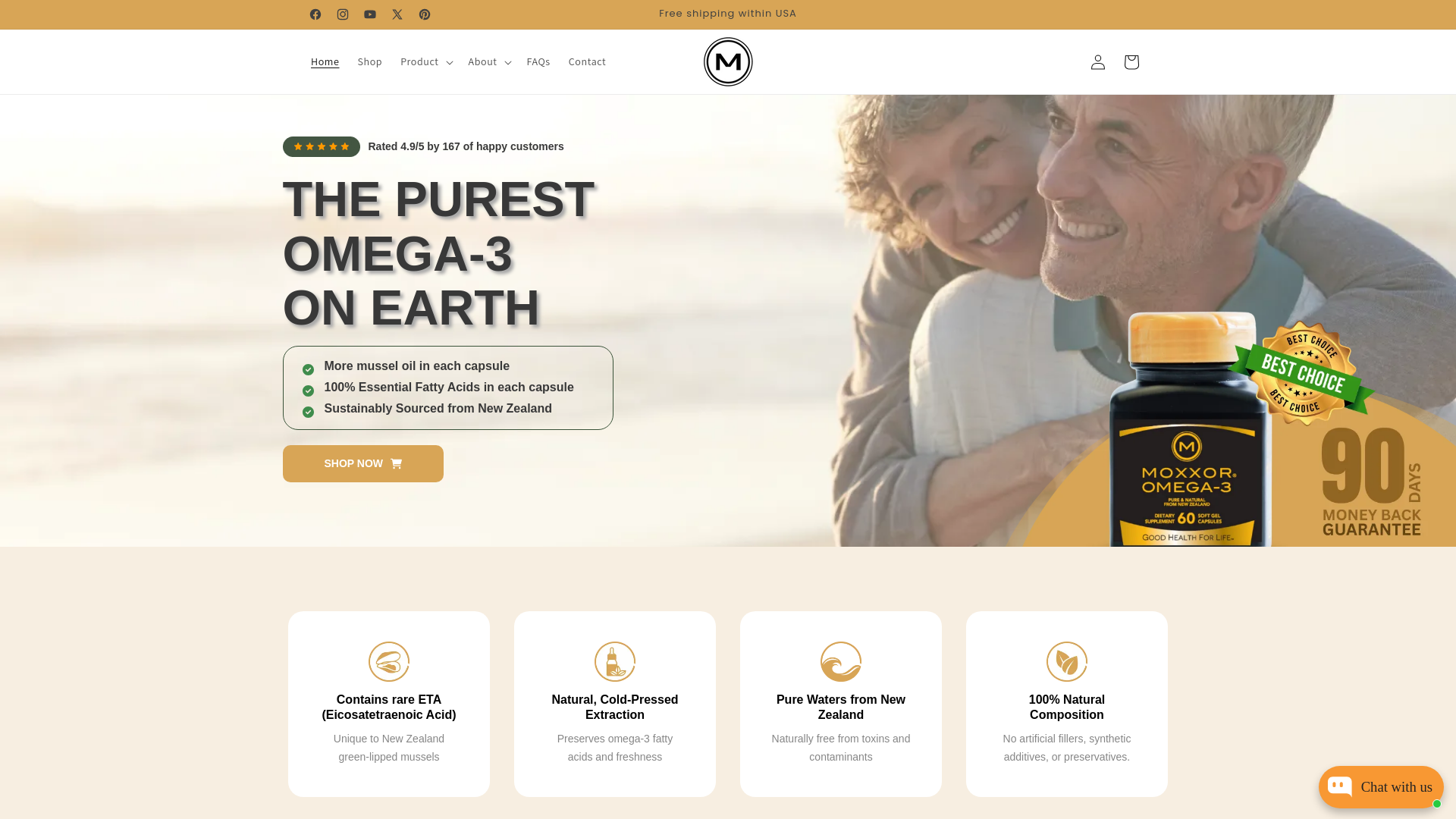 website screenshot of https://www.moxdirect.com