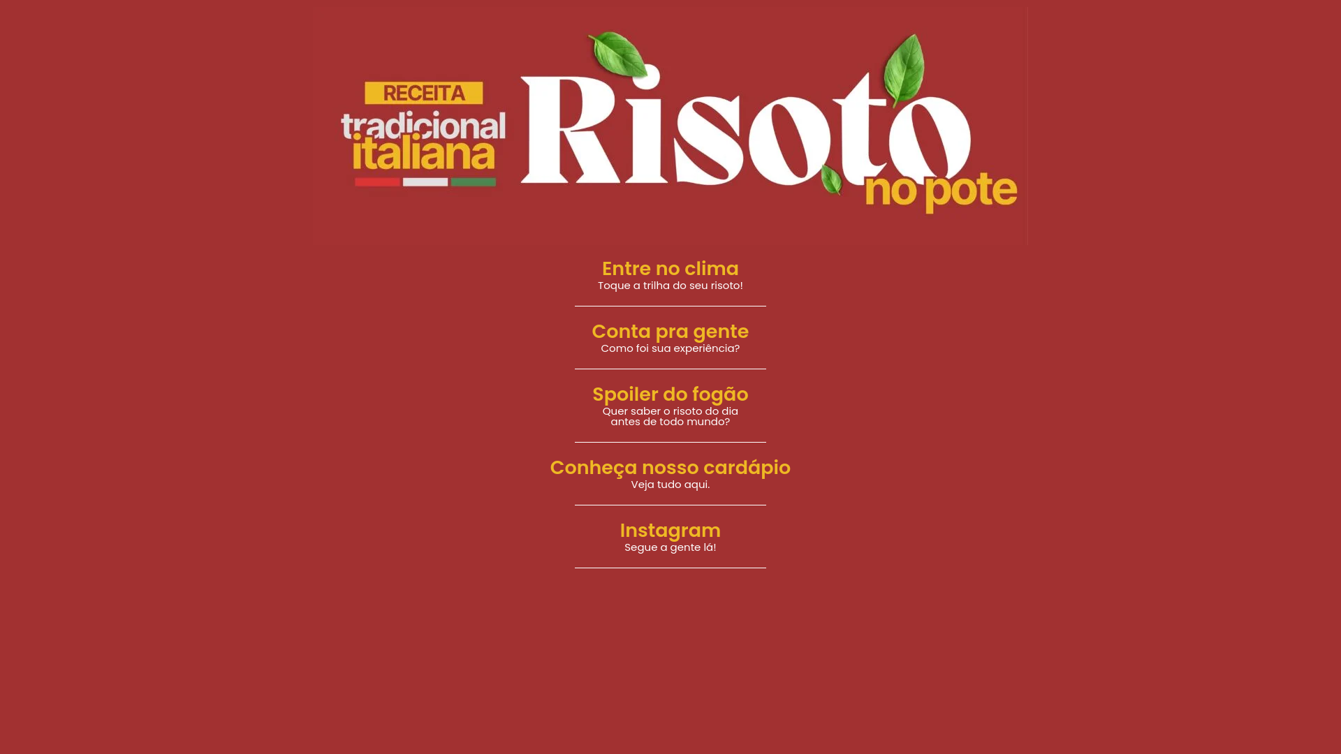 website screenshot of https://risotonopote.com.br/